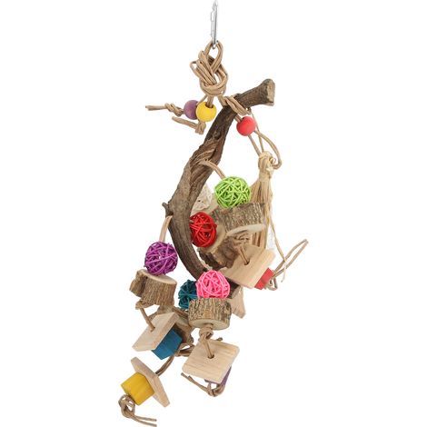 Jouet mâchement jouets escalade suspendu pour perroquet oiseau gris perroquets - pour cage d'oiseau, résistant et stable (1/5)
