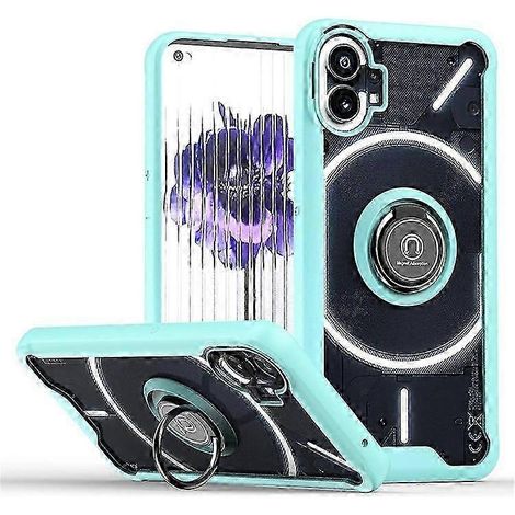 Coque de téléphone 5G avec anneau rotatif, support intégré et plaque magnétique en métal - Coque hybride TPU et acrylique, protection renforcée pour smartphone (1/5)
