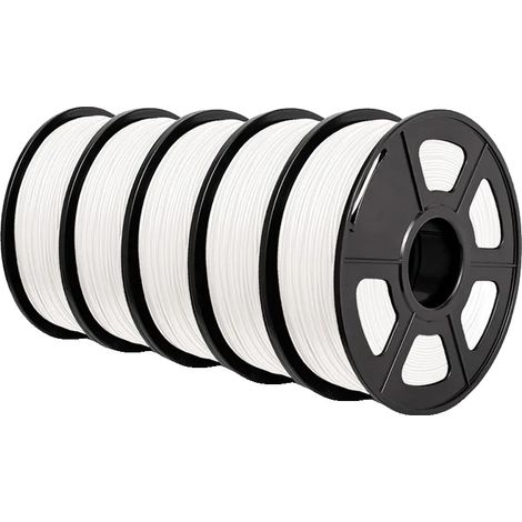 Filamento para impresora 3D, 1,75 mm de diámetro, varios tipos de material, ABS blanco. (1/2)