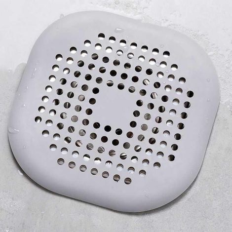Lot de 4 protections de bonde en silicone, crépine d'évier avec ventouse, couvercle, filtre anti-obstruction pour cheveux et saletés, pour baignoire, douche et lavabo. (1/4)