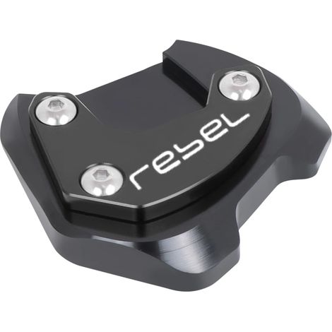 (Black Rebel) Compatible avec Honda Rebel CMX300 CMX500 CMX 300 500 (toutes années) - Extension de béquille latérale - Support/plaque de fixation maxpower (1/4)