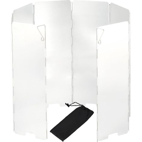 8Pcs Faltbare Aluminium Windschutzscheibe Windschutz für Outdoor Camping Herd Windschutzscheibe für Gas Herd (1/5)