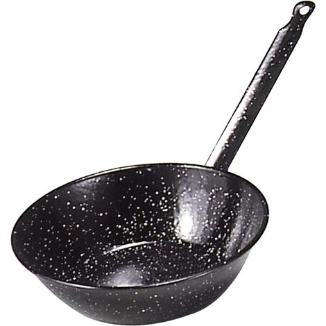 Doppeltiefe Pfanne mit emaillierten Stiel 36 cm.