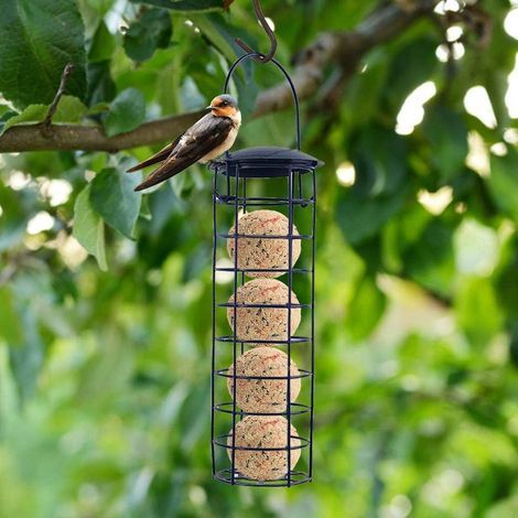 Hängender Fettballenhalter, automatischer Vogelfutterspender aus Metall – Leicht zu reinigen und nachzufüllen – Ideal für die Gartendekoration