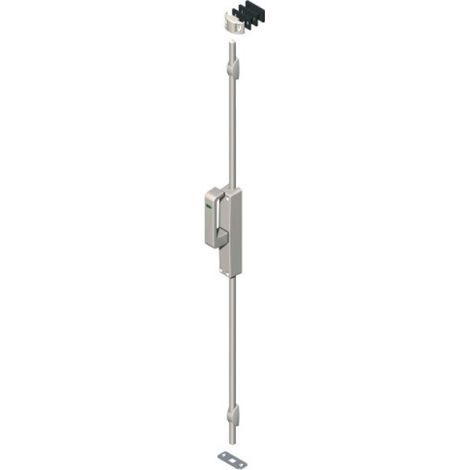 Crémone pompier en applique à poignée rotative et tringle coloris noir main gauche menuiserie bois, aluminium ou PVC - LA CROISÉE DS (1/3)
