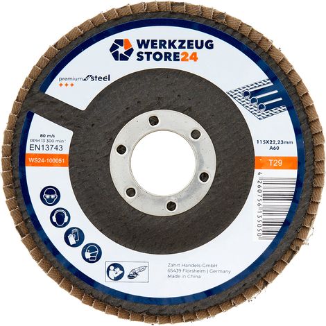 WS24 10x Lamellenschleifscheibe 115 mm gewölbt Aluminiumoxid K 60 - WS24-100051