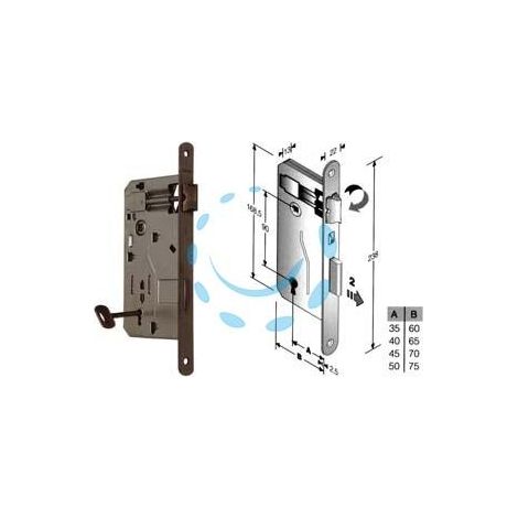 SERRATURA A BUSSOLA PATENT DA INFILARE BORDO TONDO BRONZATO - mm.45 (48040045+E)