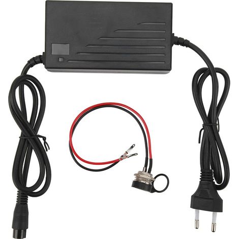 Chargeur universel 29,4V 1,6A pour batterie vélo électrique et scooter, avec connecteur aviation et entrée 100-240V EU. (1/5)