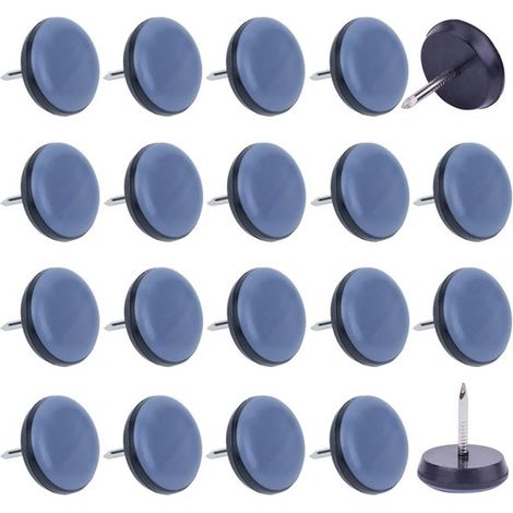 32 piedini per mobili (25 mm) con chiodi in acciaio inox, Teflon e PTFE per spostare senza sforzo mobili pesanti protezione per pavimenti lisci e moquette. (1/5)