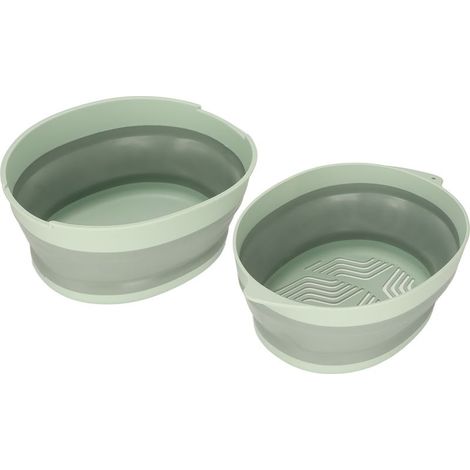 Égouttoir double couche design séparé pliable portable panier de rangement fruits légumes pour cuisine extérieur voyage vert petit (1/5)
