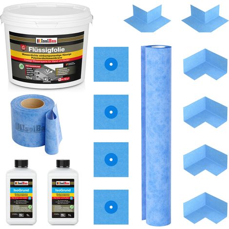 Dichtset Flüssigfolie 12 kg Innenecke Isogrund Dichtband Dichtbahn Dichtfolie (1/5)