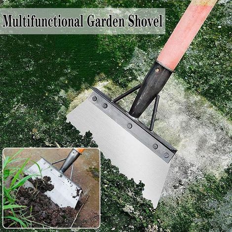 Pelle de Nettoyage multifonctionnelle, Pelle de Nettoyage Multifonction en Acier Inoxydable, grattoir de Jardin pour Mauvaises Herbes et Mousse, Outil de désherbage de Ferme (20 cm) (30 cm) (1/5)