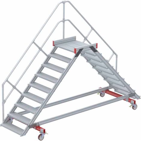 Euroline 512 mobiler Überstieg 45° Stufenausführung Alu gerieft Stufenbreite 800mm 9 Stufen