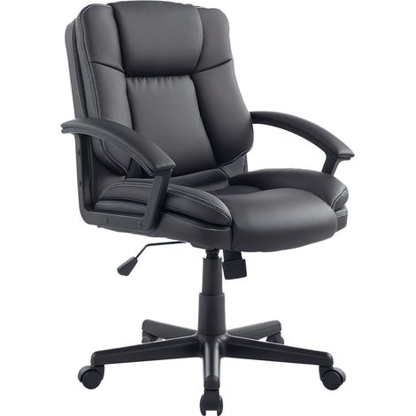 PU Leather Desk Chair, 67 x 62 x 104 cm, Black (1/5)