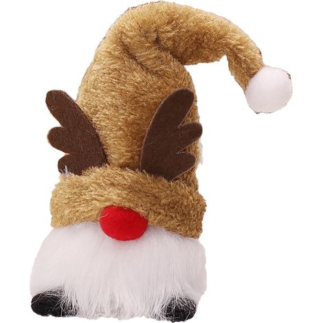Poupées en peluche lumineuses pour sapin de Noël – Adorables décorations à suspendre (modèle au nez rouge) (1/5)