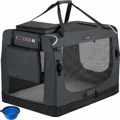 Dog carrier xxl folding mesh sides 90x60x66cm (1/5)