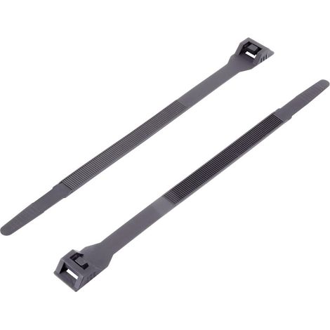 TRU COMPONENTS 1592783 TC-DK-265BK203 Kabelbinder 265 mm 9 mm Schwarz mit Doppelkopf 1 St.