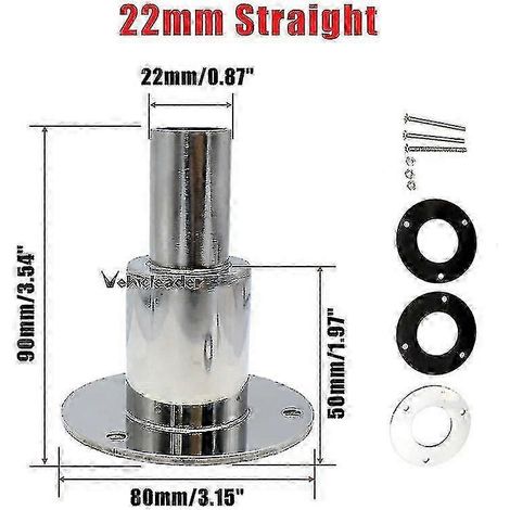 Raccord traversant d'échappement 22/24 mm pour bateau, camion, chauffage diesel, air comprimé. Quincaillerie en acier inoxydable. Couleur : 22 mm droit. (1/4)