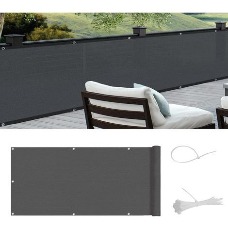 Brise-Vue pour Balcon HDPE Couverture de confidentialité Écran,Vent Protection UV Résistant aux,90x500cm,Anthracite (1/5)