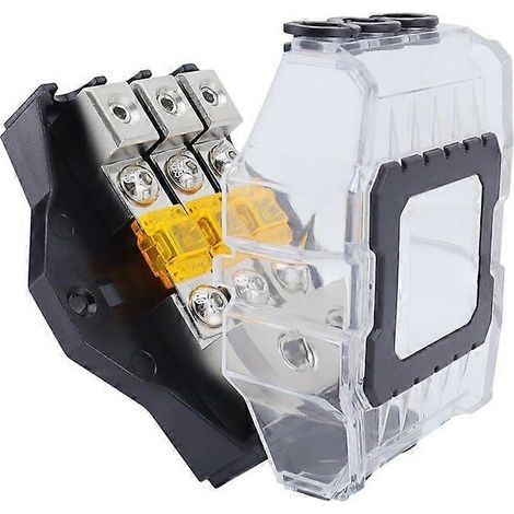 Compatible avec les blocs de distribution d'alimentation à fusibles pour autoradios, porte-fusible mini ANL 3 canaux, protection haute performance en laiton (1/5)