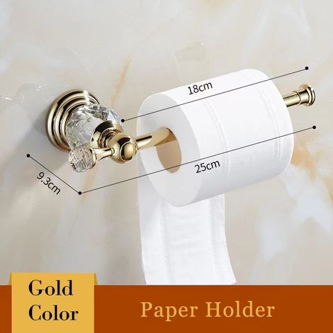 Toilettenpapierhalter aus goldenem Kristall, modernes Badezimmerzubehör, Edelstahl, Wandhalterung