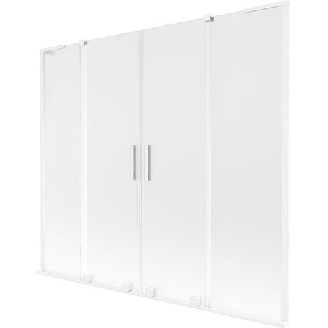 Mexen Velar L Duo mampara de bañera corredera de 2 paneles 180 x 150 cm, escarchado, blanco - 896-180-003-32-20 (1/2)