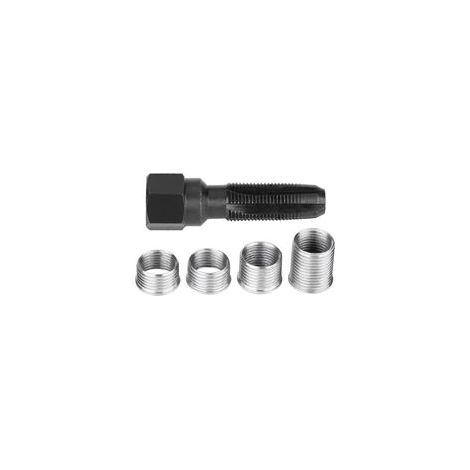 Kit Réparation Filetage Bougie 14mm, Ensemble Insert Hélicoïdal pour Culasse Moteur, Outils de Rénovation Universels, Lot de 5 Pièces (1/3)