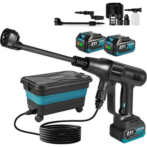 Nettoyeur haute pression electrique 100 bar,Réservoir d'eau pliable 22 L,Tuyau d'eau de 5M,Débit de 4,1 L/minute,Pour le nettoyage, le lavage de voiture et l'arrosage