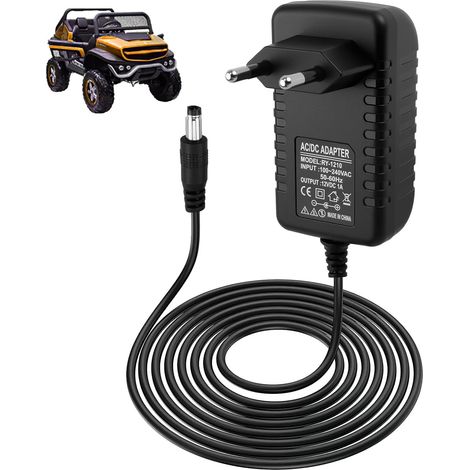 12V 1A Chargeur Voiture Électrique Enfant pour Quad SUV ATV Moto Tracteur Connecteur 5,5 x 2,5 mm, Universelle, Indicateur LED, 100–240V 50/60H, pour Jouets de Voiture à Enfourcher Electric Ride-Ons (1/5)