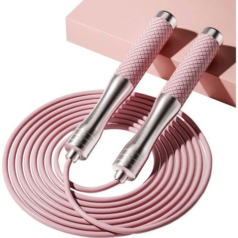 BelleRise - Corde à sauter de fitness – longueur de corde ajustable, avec poignées en alliage et silicone. (1/5)