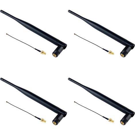 Geeignet für 4 LoRa 868 MHz Antennen, 5 dBi SMA Stecker, omnidirektional, mit Kabel und SMA Buchse, geeignet für Meshtastic LoRa IoT.