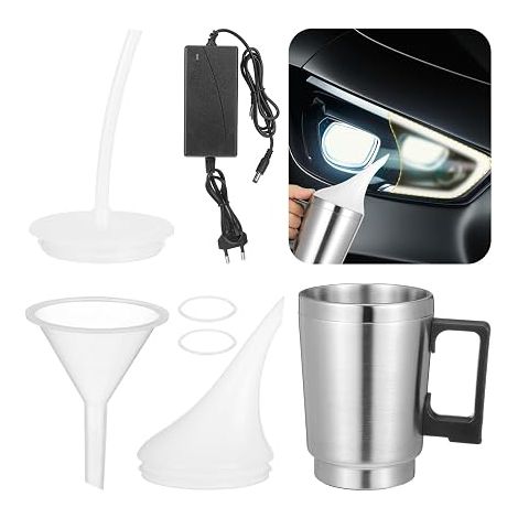 Car Headlight Renovation Kit, Steam Curing Heating Atomization Bowl for Opaque and Scratch Optic Restoration, Polishing Tool with AC Adapter (Liquid-Free) (1/5)