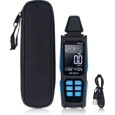 Détecteur EMF Axes X Y Z 30 MHz à 8 GHz, affichage couleur haute sensibilité, champ électromagnétique rechargeable (1/5)