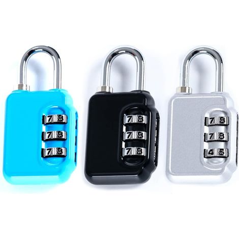 Lot de 3 cadenas à combinaison étanches avec code à 3 chiffres