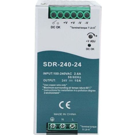 Alimentation à découpage SDR-240-24 avec fonction PFC, capacité de charge de 150 %, rail DIN (1/4)