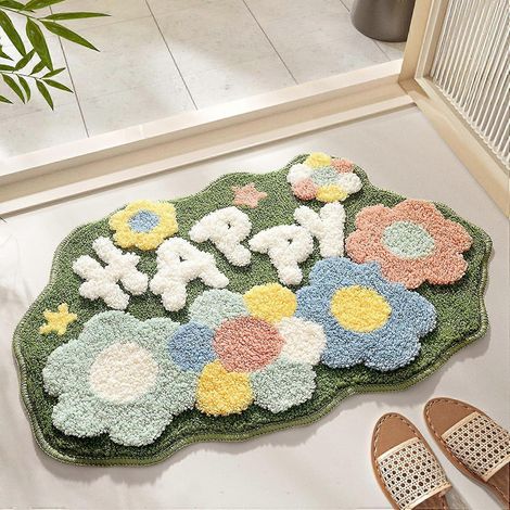 Tapis de bain antidérapant, tapis de salle de bain doux en microfibre, absorbant et lavable en machine, 40 x 60 cm (1/5)