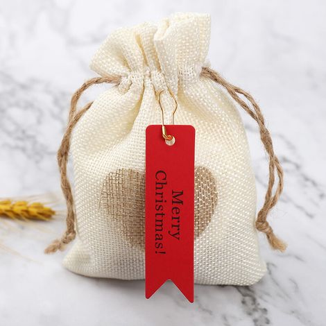 Andere Weihnachtsdekorationen, 100 Frohe Weihnachten-Geschenkanhänger, Kraft-Weihnachtsbackverpackungsanhänger, DIY-Zubehör (rot)