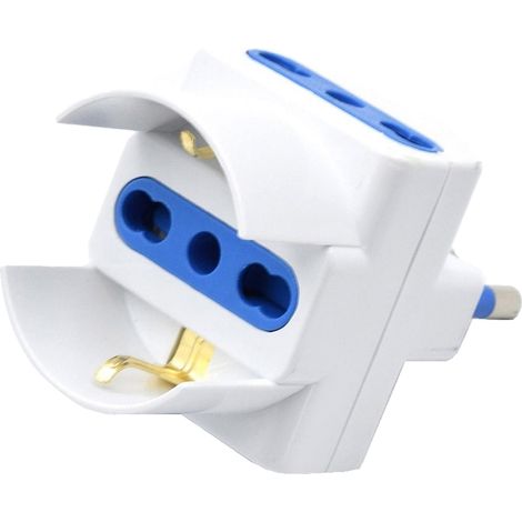 Adattatore Multipresa Tripla Schuko Bipasso Spina Grande 16A Tripolare (1/5)