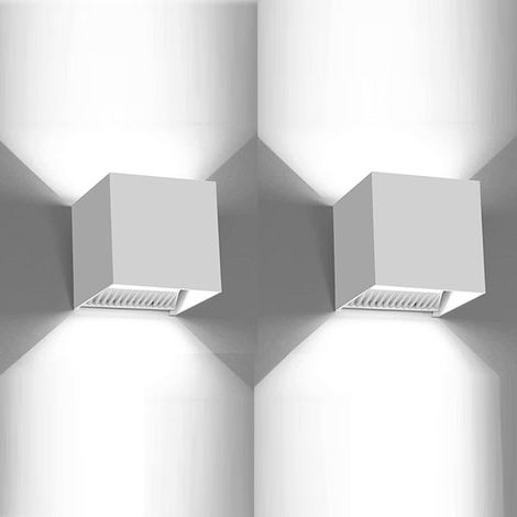 applique murale carrée LED d'intérieur moderne light lumière blanche non dimmable 2 pièces 6W (1/5)