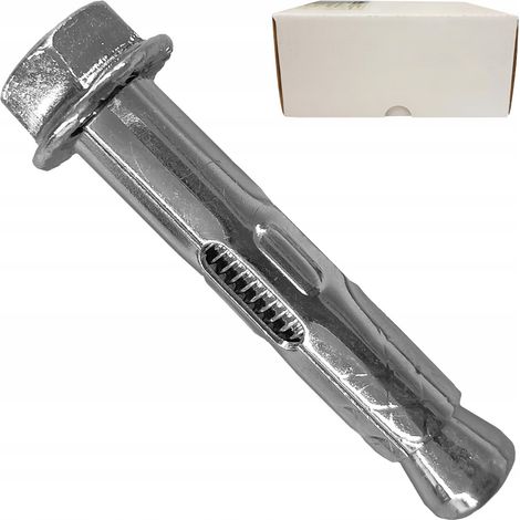 Goujons D'Ancrage Acier 10 x 50 Pour Beton, Simple Expansion, Avec Ecrou Et Rondelle, Lot De 50