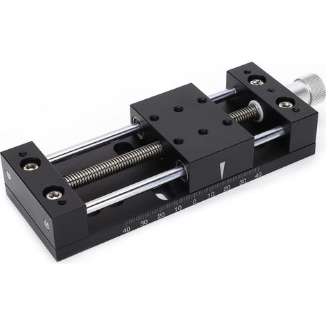 Platine linéaire à axe X, réglage fin manuel par rotation, table coulissante en alliage d'aluminium SP80A-DB60 (1/5)