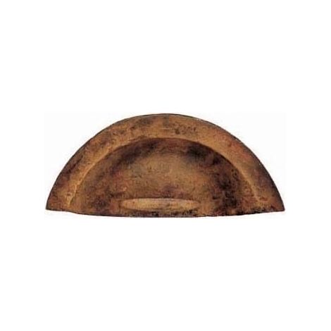 Poignée coquille épaisse fer rouillé - Hauteur : 40 mm - Entraxe : 64 mm - Décor : Rouillé ciré - Largeur : 96 mm - Profondeur : 18 mm - DUBOIS (1/2)