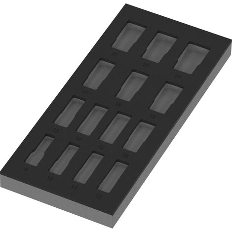 Wera 9828 Schaumstoffeinlage Zyklop B 3/8" Impaktor Deep Steckschlüsseleinsatz Set 1, ohne Werkzeug (1/3)