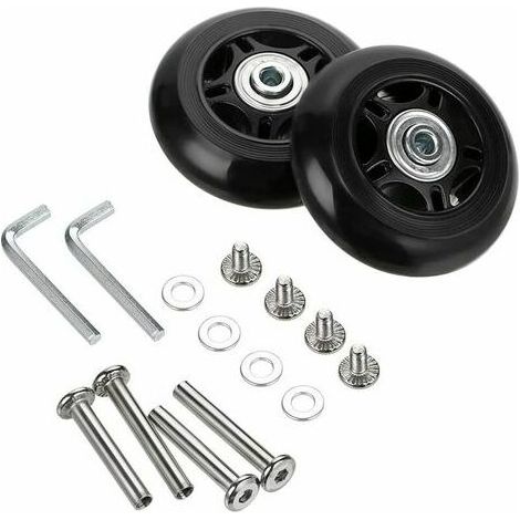 2pcs Suitcase Casters Replacement Wheels Bearing Repair for Luggage Suitcase 7024mm,Black (1/5)