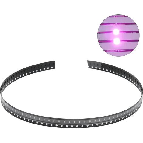 100 diodes LED SMD, composants électroniques haute résistance, minuscules et basse tension pour circuits imprimés DIY (rose) (1/5)