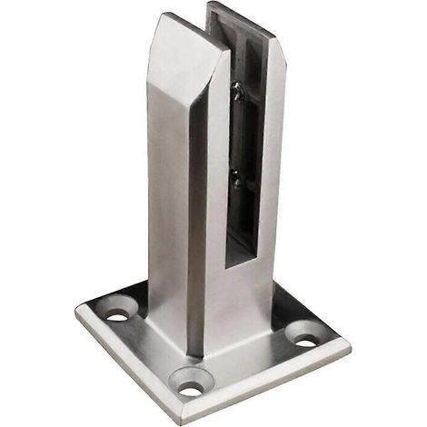 Support de fixation en acier inoxydable 304 pour panneau de verre, clôture de piscine, escalier, balustrade, plancher, terrasse, garde-corps. (1/5)