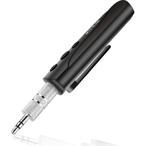 Récepteur Bluetooth, mini adaptateur Bluetooth AUX 3,5 mm, kit mains libres pour voiture et récepteur audio Bluetooth 4.2 sans fil portable pour haut-parleurs, casques et systèmes audio stéréo de voit (1/4)
