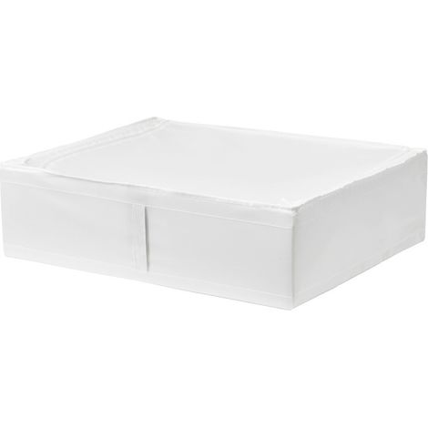 Boîte Rangement sous Lit avec Couvercle, Tissu Durable Blanc 69x55x19 cm (1/4)