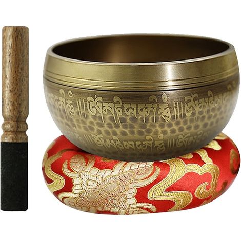 Bol chantant tibétain 10 cm avec maillet et coussin, bol de méditation pour yoga, relaxation et sonothérapie (1/5)