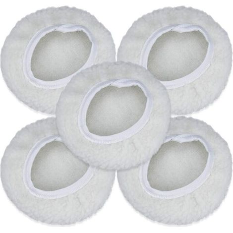 Bardusch-Lot de 5 Bonnet de Polissage, 125 150mm Kit Auto Disque Polissage Bonnet en Laine Tampons de Cirage pour la Plupart des Polisseurs de Voiture (1/5)